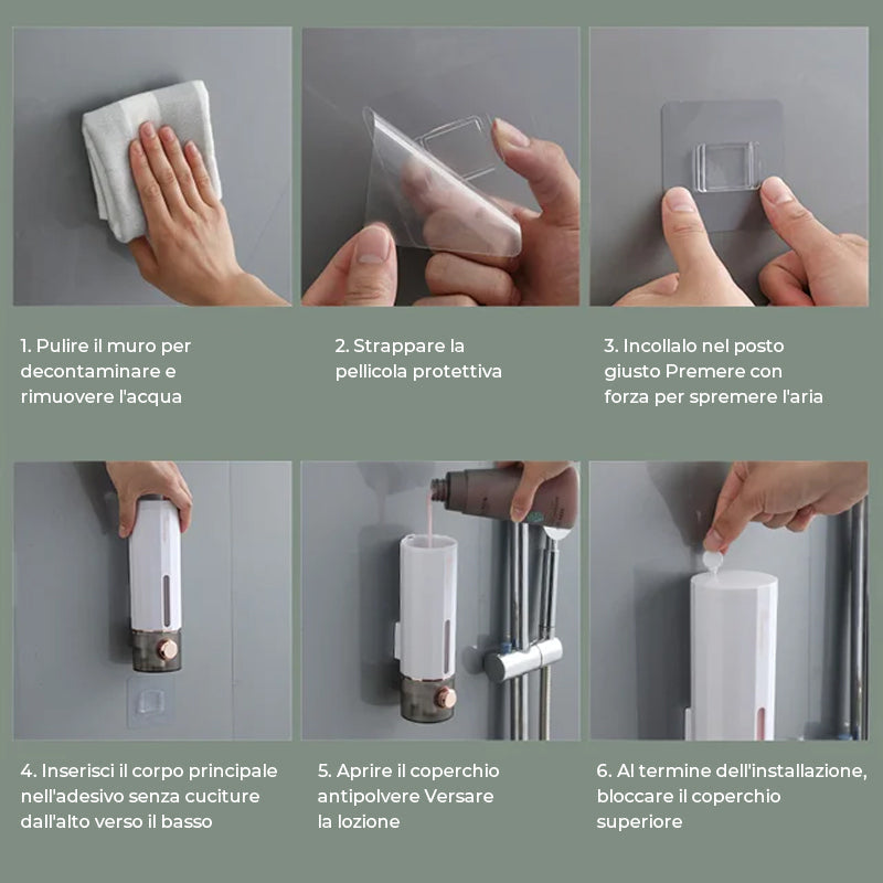 Dispenser di sapone manuale a parete